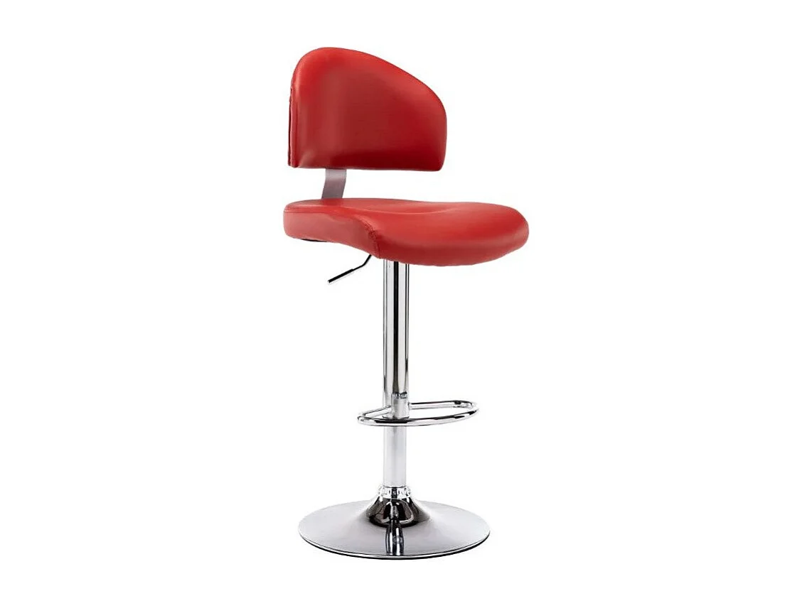 Tabouret de bar réglable simili rouge vin et métal chromé Axim