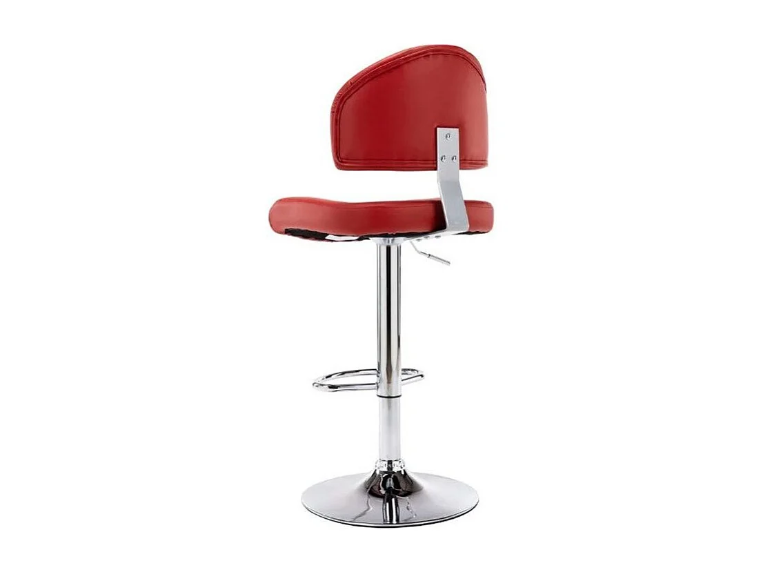 Tabouret de bar réglable simili rouge vin et métal chromé Axim