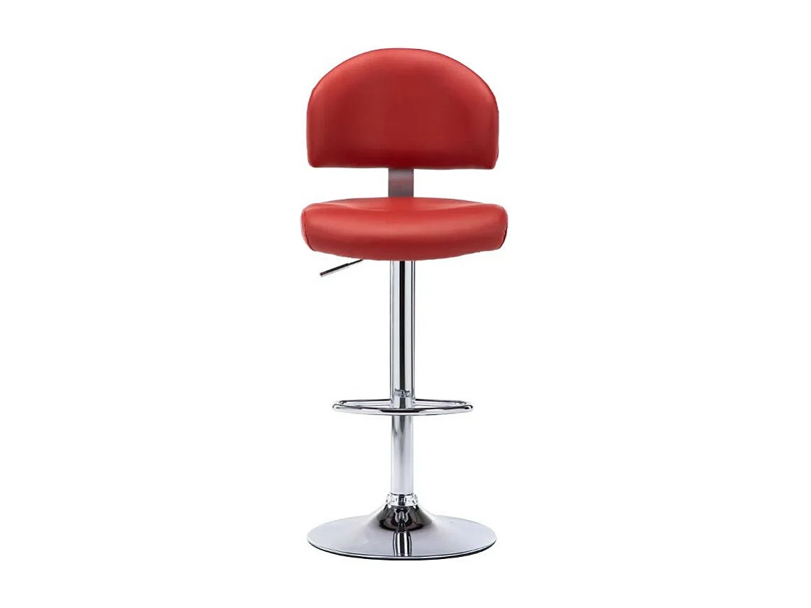 Tabouret de bar réglable simili rouge vin et métal chromé Axim
