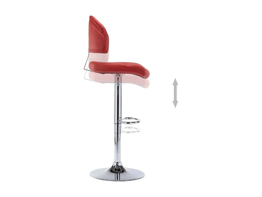 Tabouret de bar réglable simili rouge vin et métal chromé Axim
