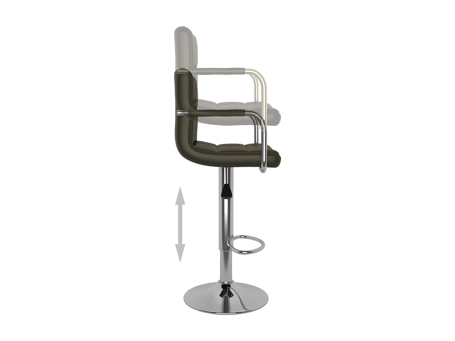 Tabourets de bar 2 pcs Marron Similicuir 16