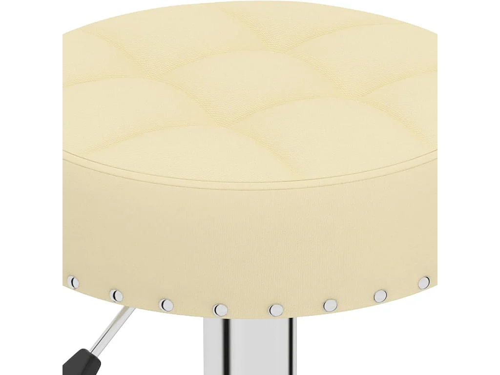 Tabourets de bar 2 pcs Crème Tissu 4