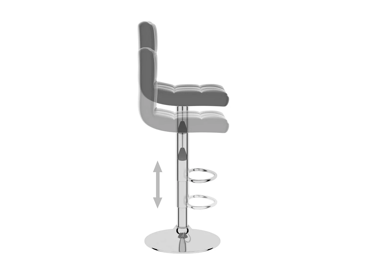Tabouret de bar Gris Similicuir Simkol