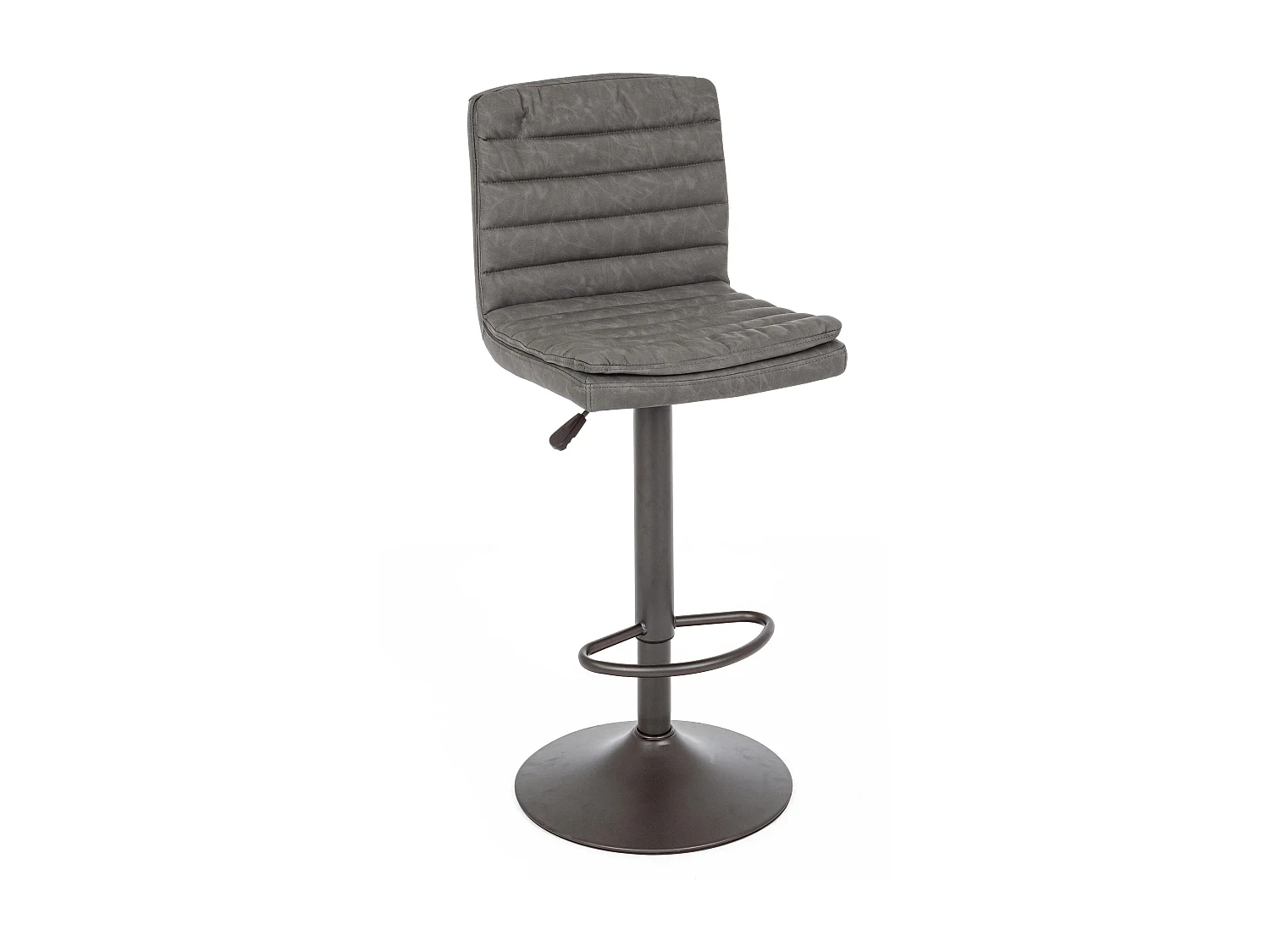 Lot de 2 tabourets de bar vintage CONNOR – Hauteur d'assise réglable 63,5 à 84,5cm-Gris foncé