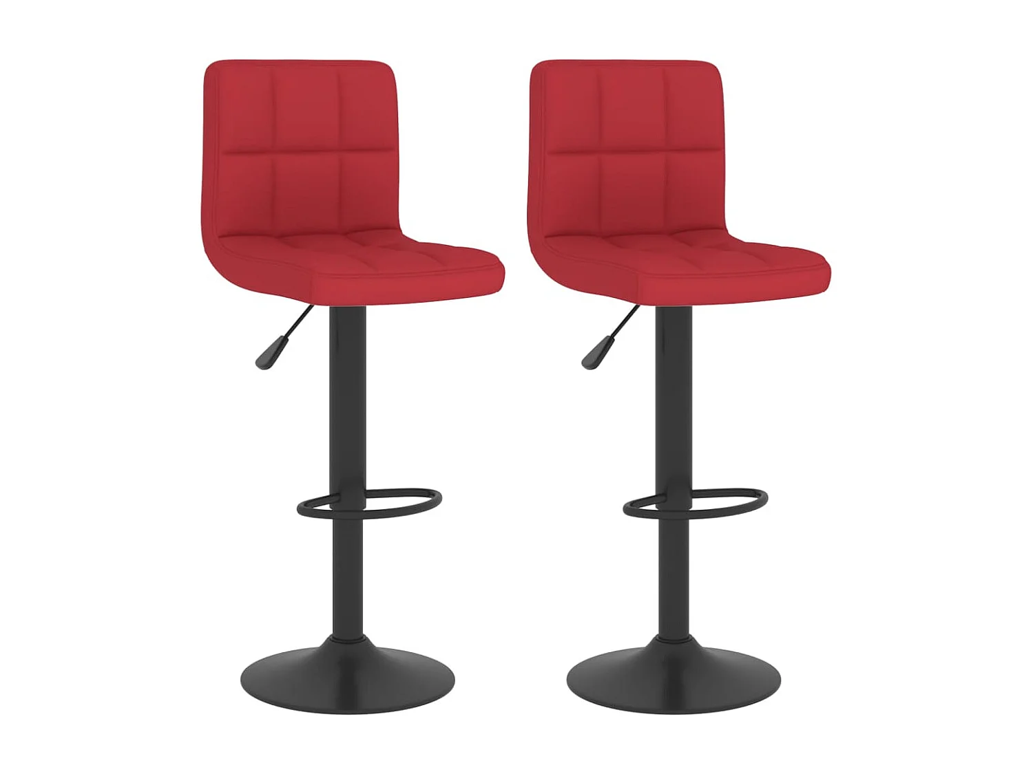 Tabourets de bar 2 pcs Rouge bordeaux Tissu 8