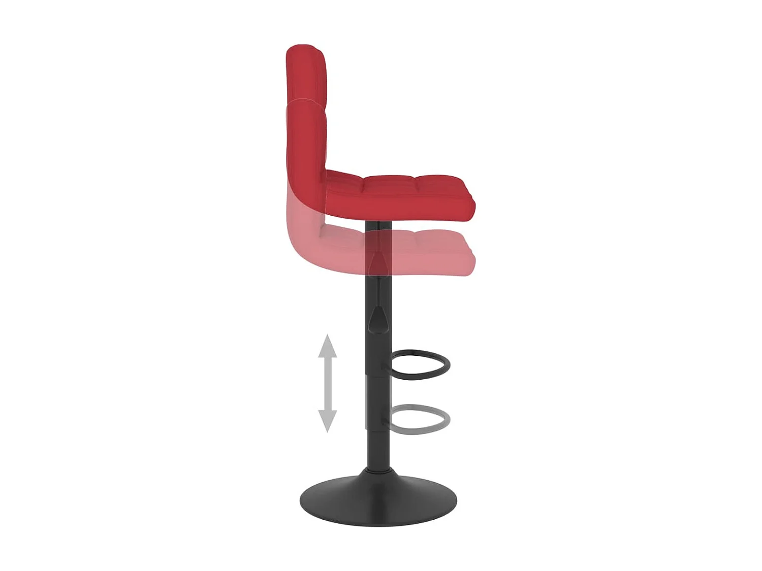 Tabourets de bar 2 pcs Rouge bordeaux Tissu 8
