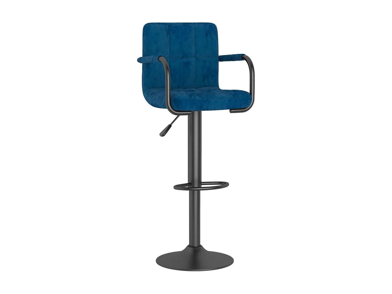 Tabourets de bar design avec accoudoir velours bleu Konfa - Lot de 2