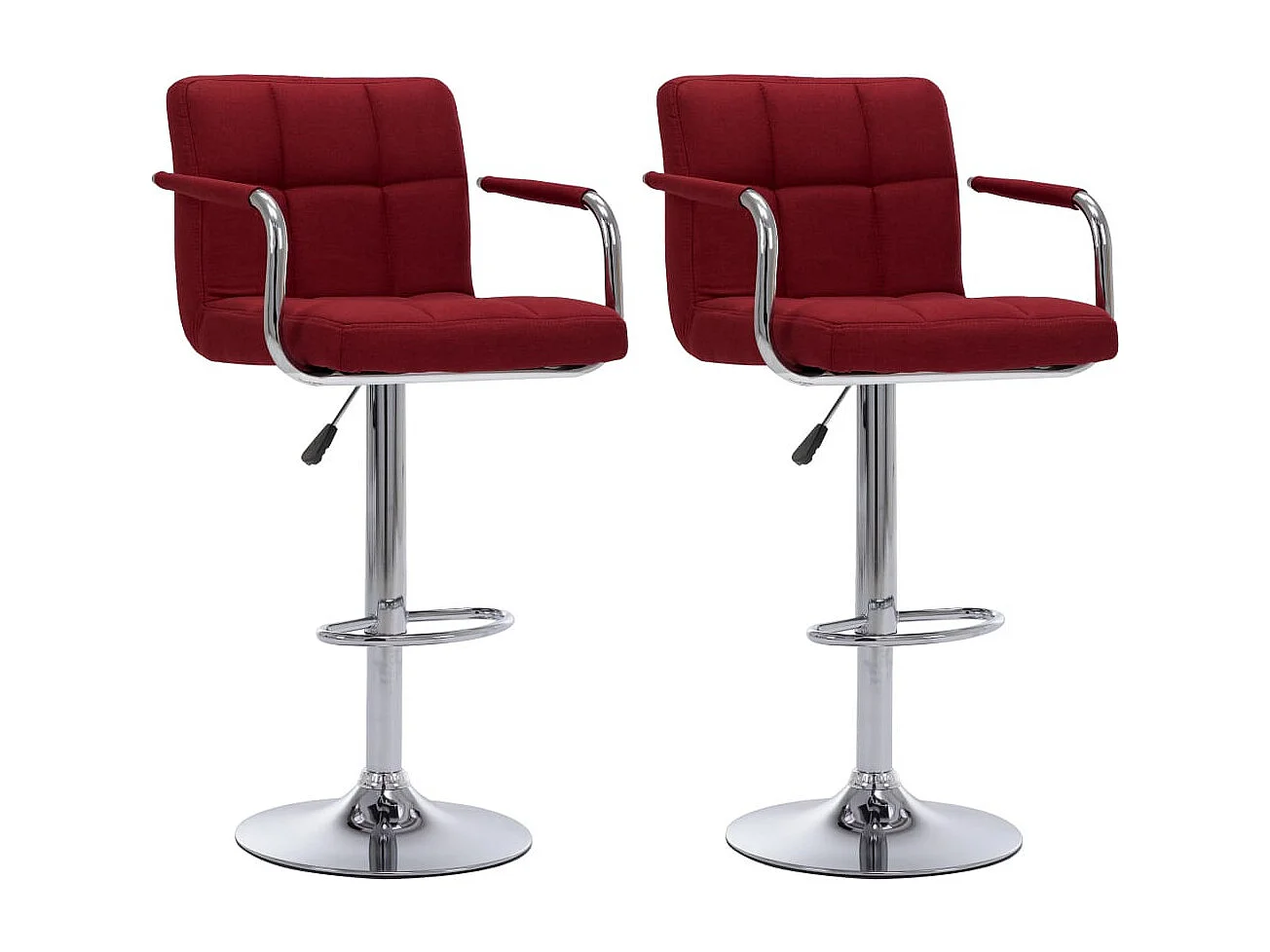 Chaises de bar 2 pcs Bordeaux Tissu