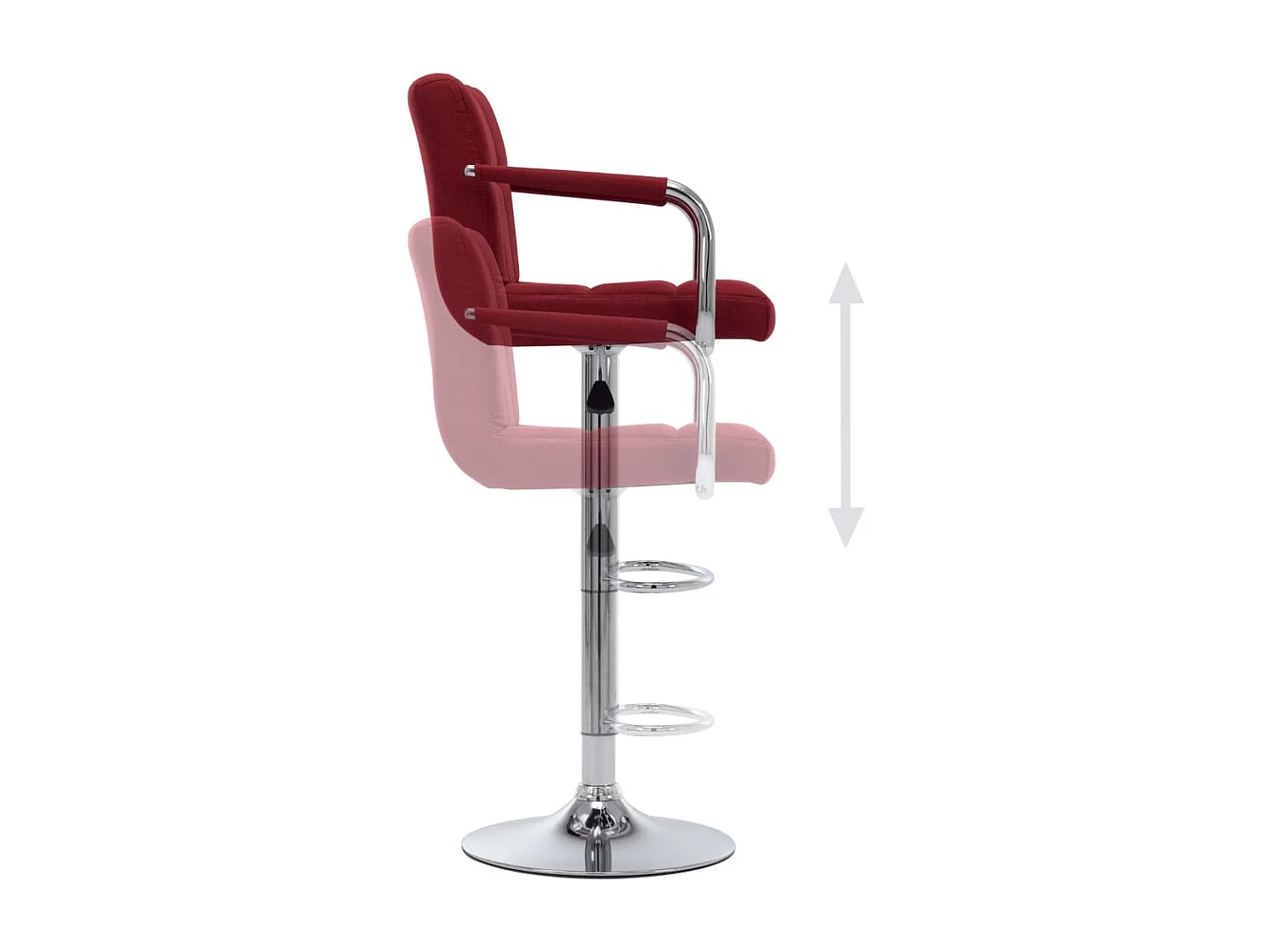 Chaises de bar 2 pcs Bordeaux Tissu