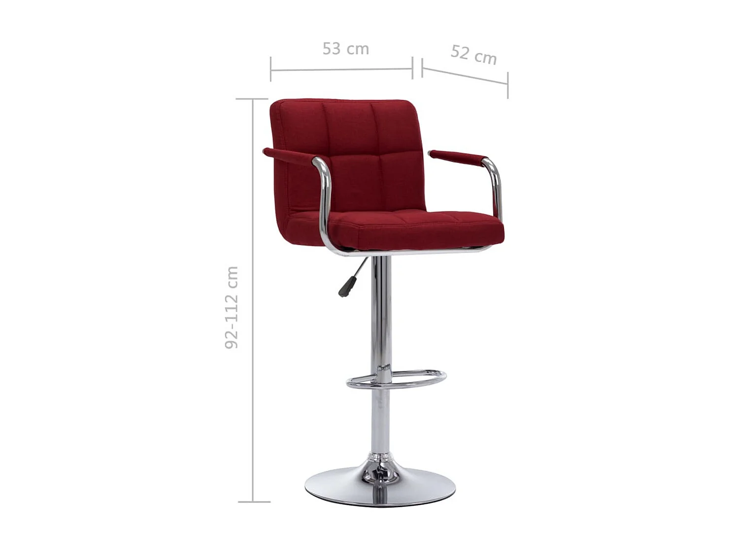 Chaises de bar 2 pcs Bordeaux Tissu