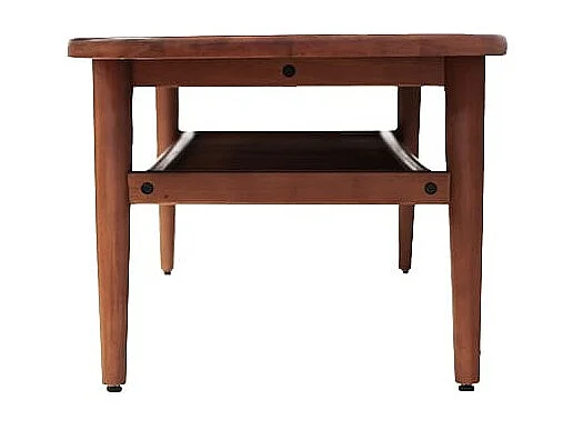 Table basse VALENCIA avec étagère – Bois massif d’acajou – 150cm