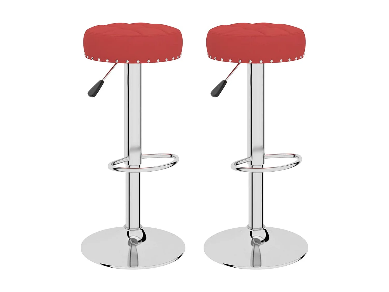 Tabourets de bar 2 pcs Rouge bordeaux Tissu 5