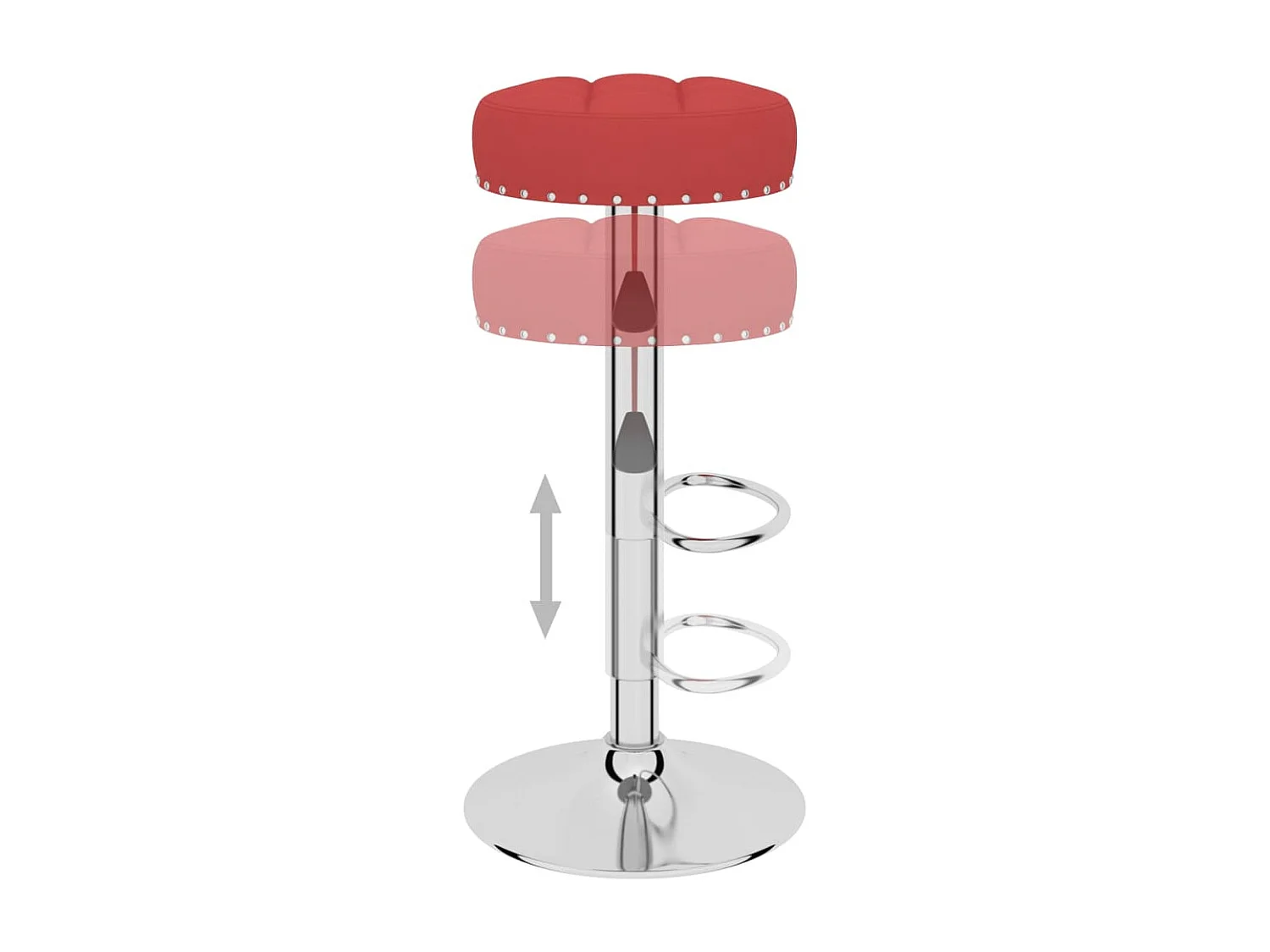 Tabourets de bar 2 pcs Rouge bordeaux Tissu 5