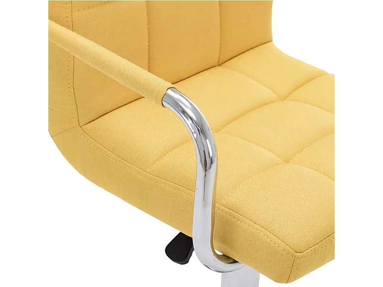 Chaise de bar tissu jaune et pied métal chromé Nexur