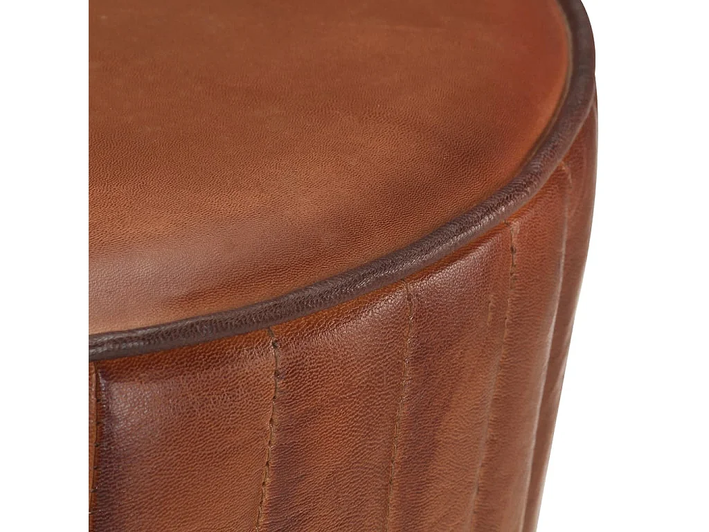 Tabouret de bar Marron Cuir véritable Havane - Hauteur d'assise 76cm