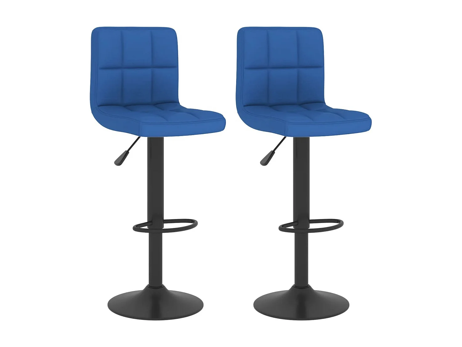 Tabourets de bar 2 pcs Bleu Tissu 2