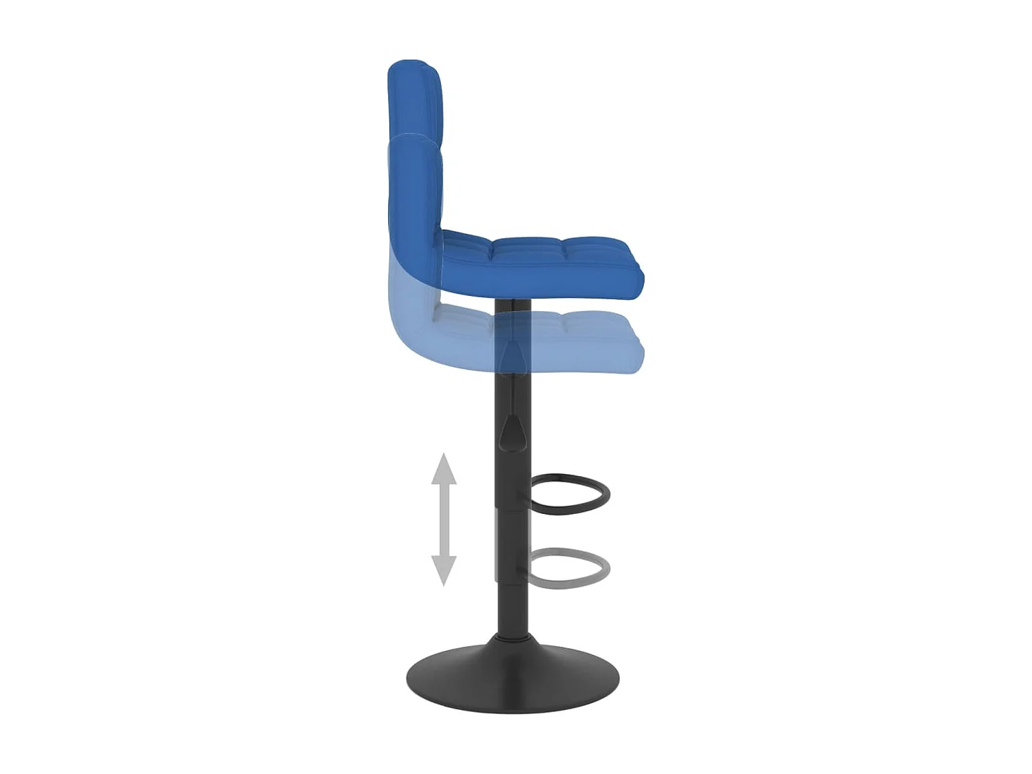 Tabourets de bar 2 pcs Bleu Tissu 2