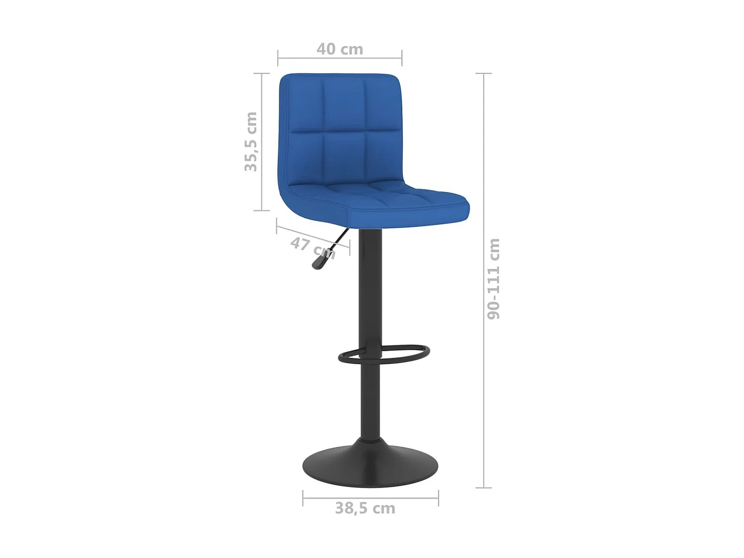 Tabourets de bar 2 pcs Bleu Tissu 2