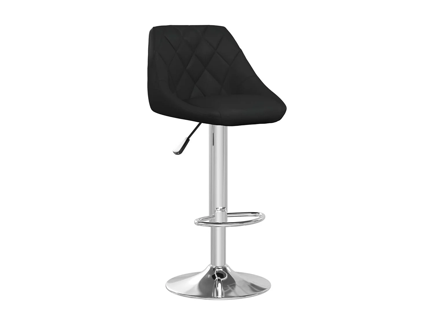 Tabouret avec dossier et assise en simili cuir noir Loka