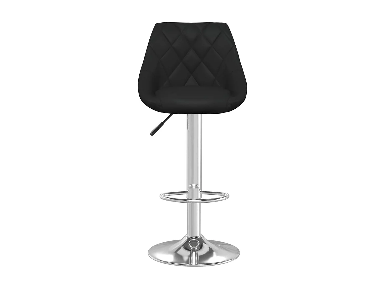 Tabouret avec dossier et assise en simili cuir noir Loka