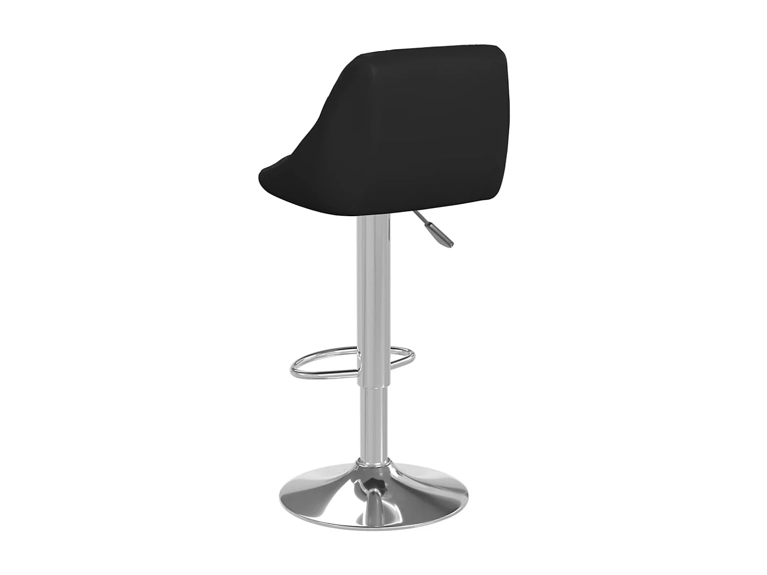 Tabouret avec dossier et assise en simili cuir noir Loka