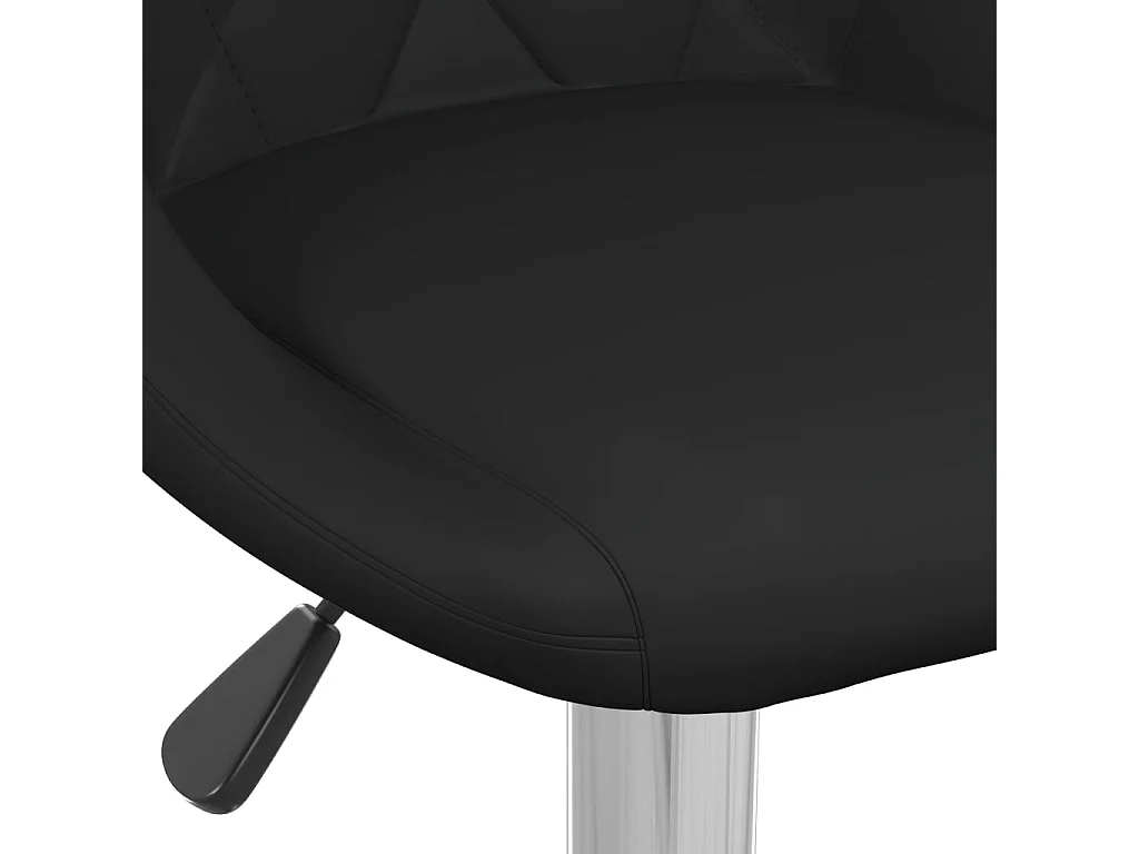 Tabouret avec dossier et assise en simili cuir noir Loka