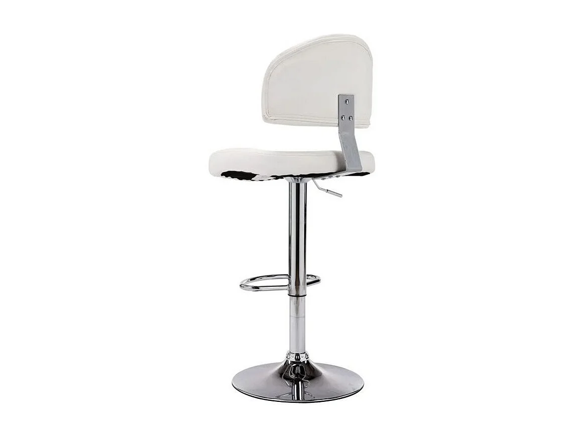 Tabouret de bar réglable simili cuir blanc et métal chromé Axim