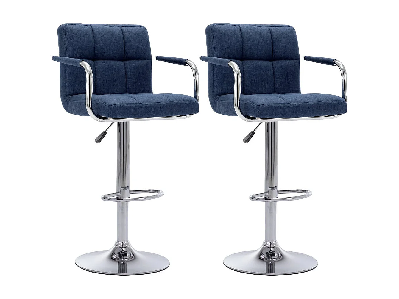 Chaises de bar 2 pcs Bleu Tissu