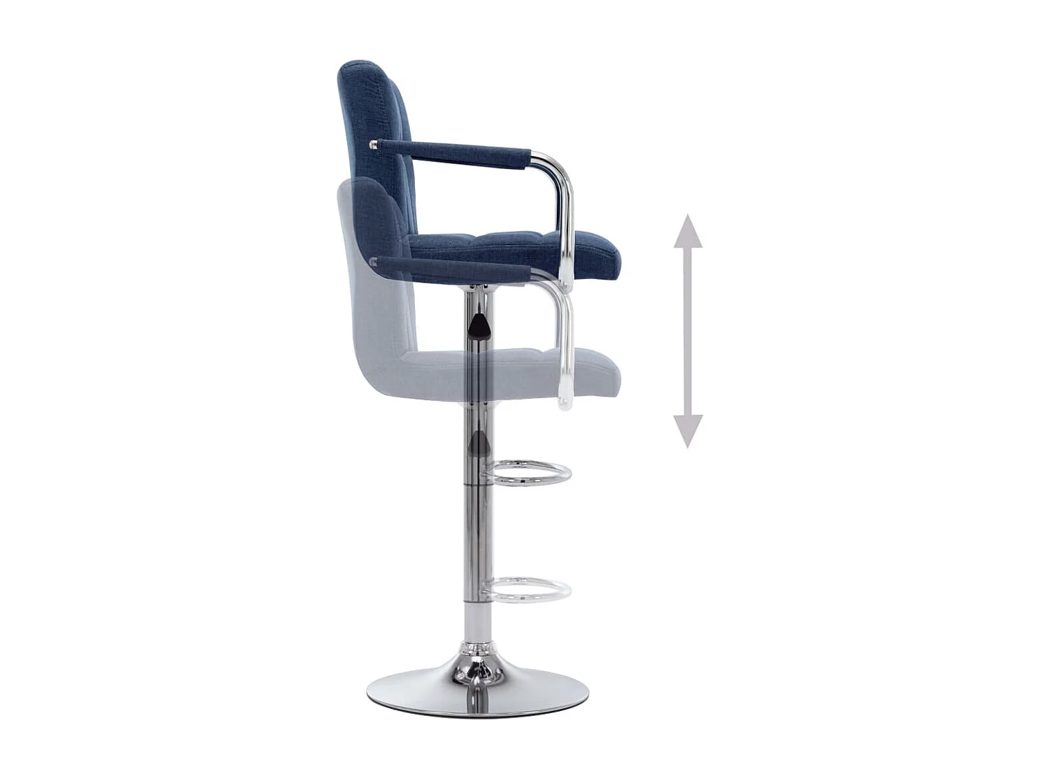 Chaises de bar 2 pcs Bleu Tissu
