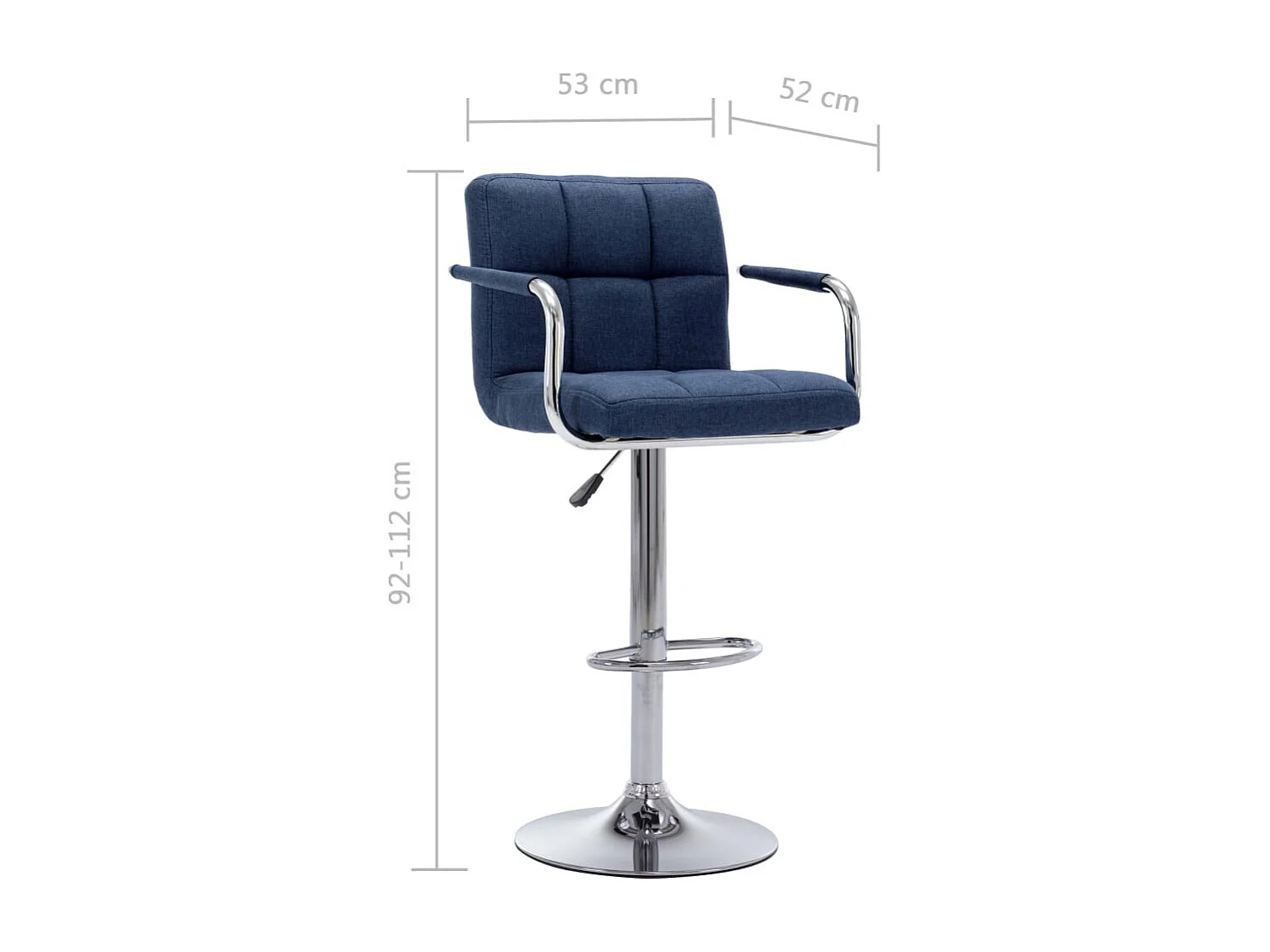 Chaises de bar 2 pcs Bleu Tissu