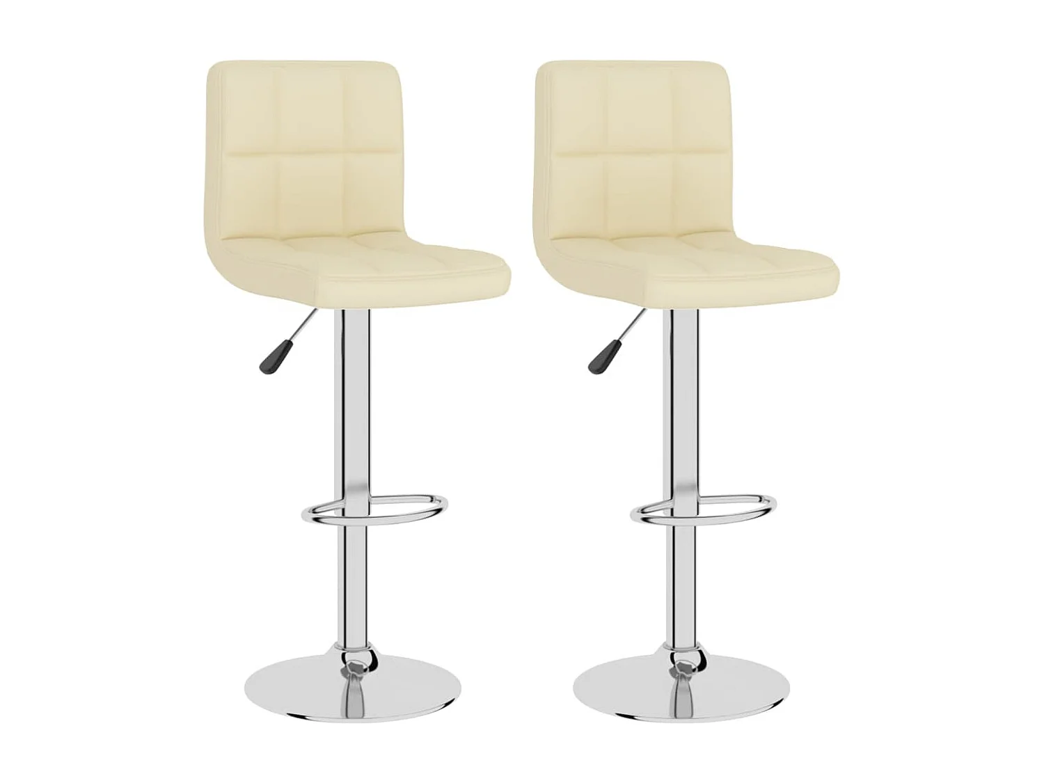 Tabourets de bar 2 pcs Crème Tissu 7
