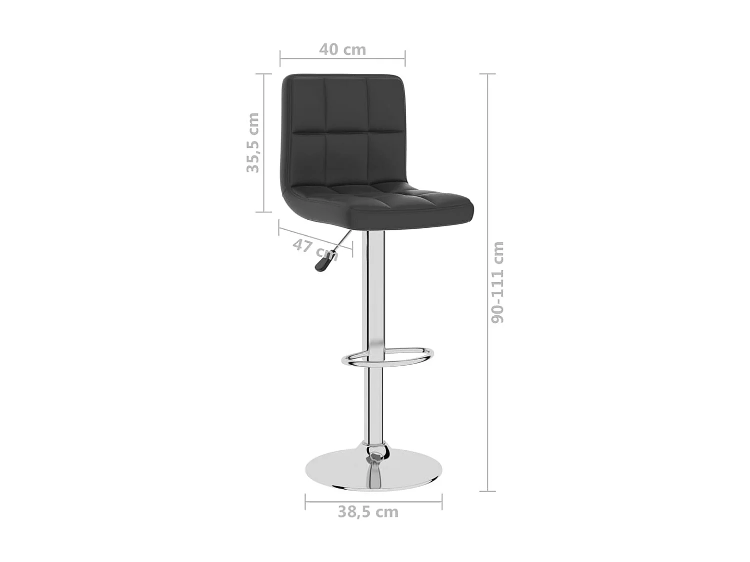 Tabouret de bar Noir Similicuir Simkol