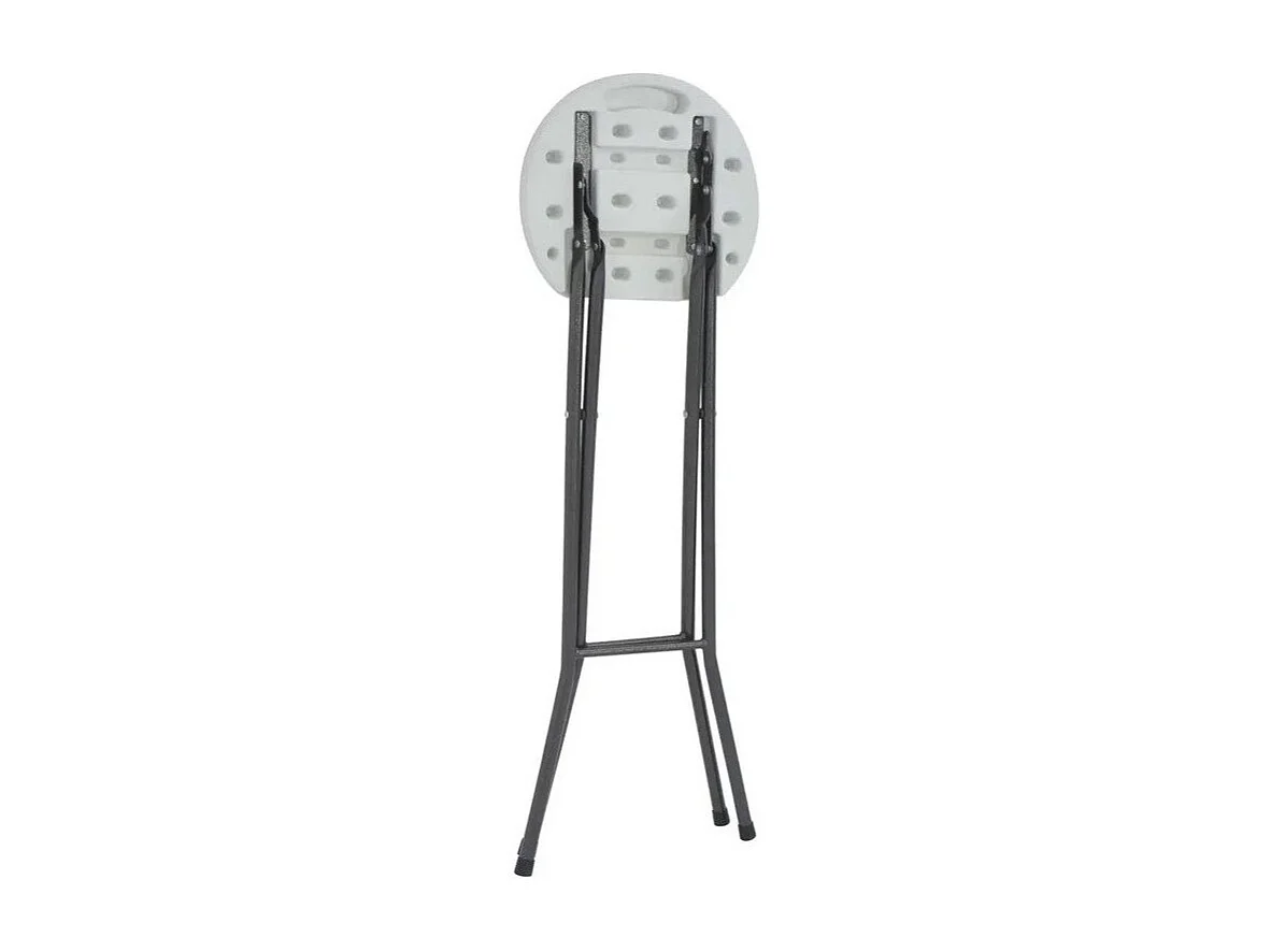 Tabouret haut pliable polyéthylène blanc Nely - Lot de 2