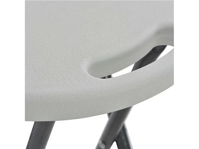 Tabouret haut pliable polyéthylène blanc Nely - Lot de 2