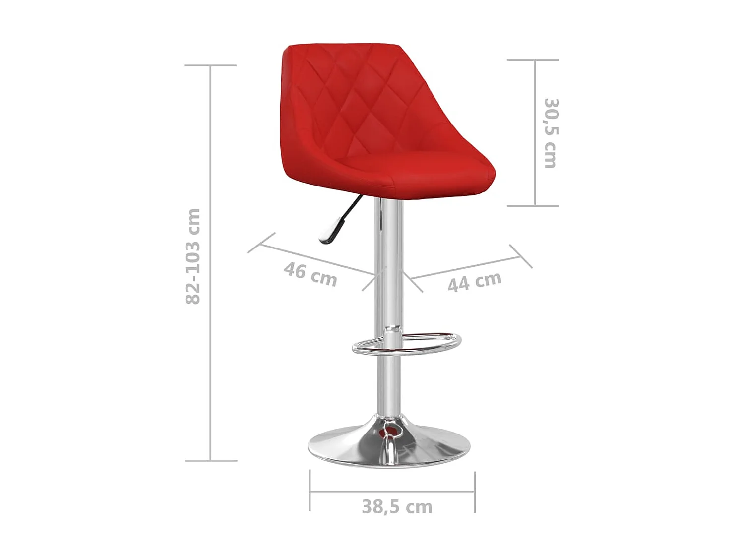 Tabourets de bar 2 pcs Rouge bordeaux Similicuir 16
