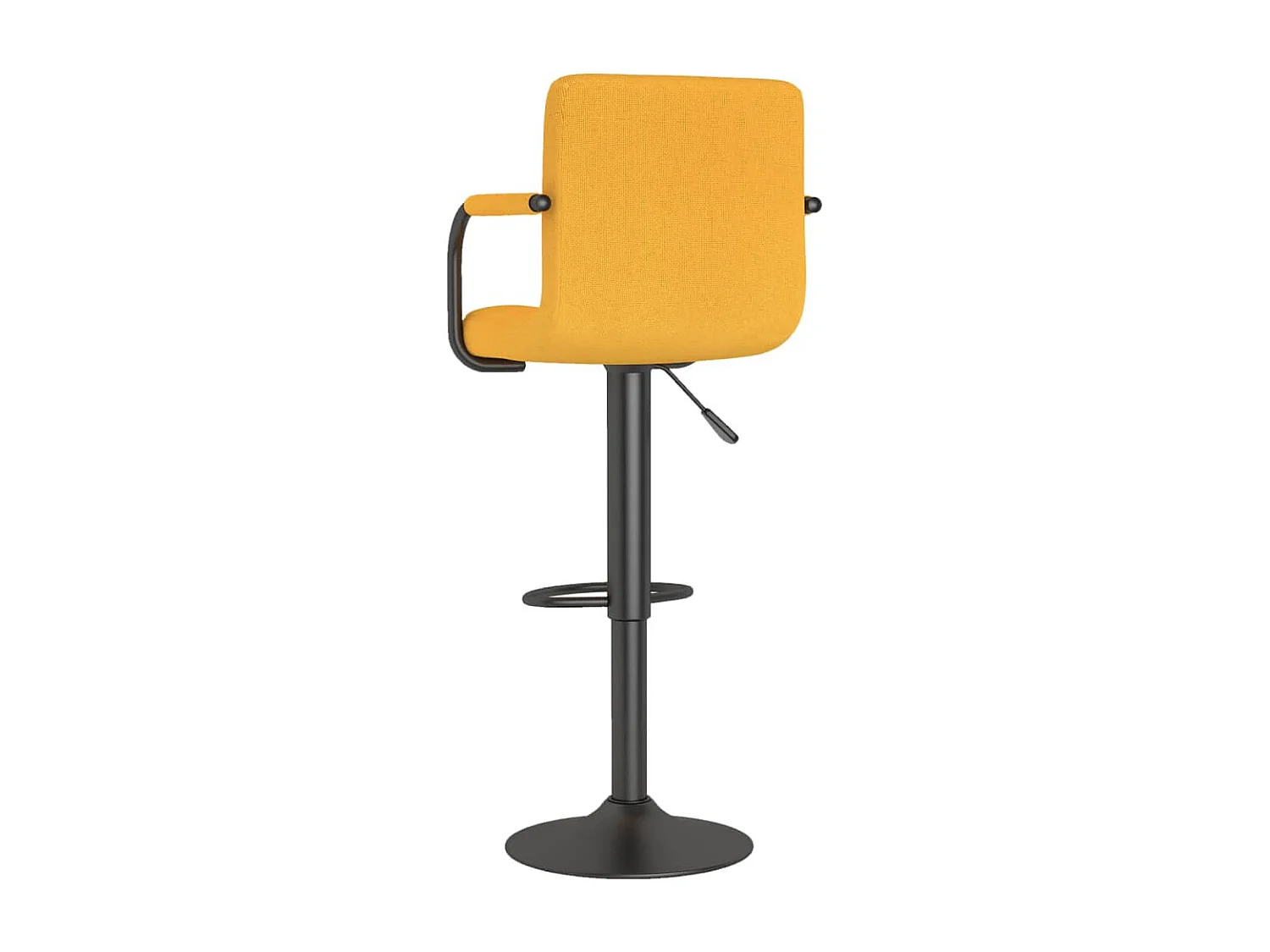Tabouret capitonné tissu jaune avec accoudoir et pied acier noir Volka - Lot de 2
