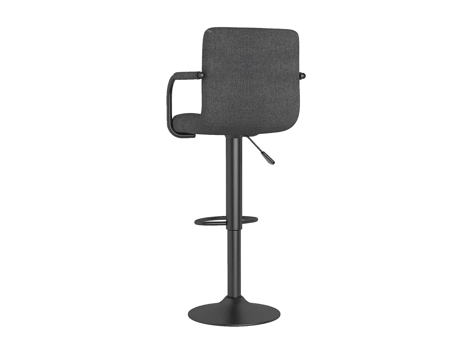 Tabouret capitonné tissu gris foncé avec accoudoir et pied acier noir Volka - Lot de 2