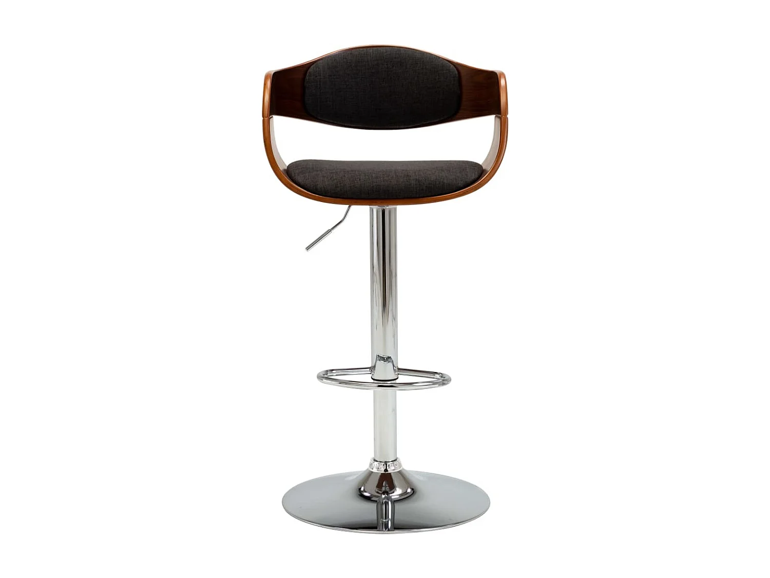 Chaises de bar 2 pcs Gris Bois courbé et tissu