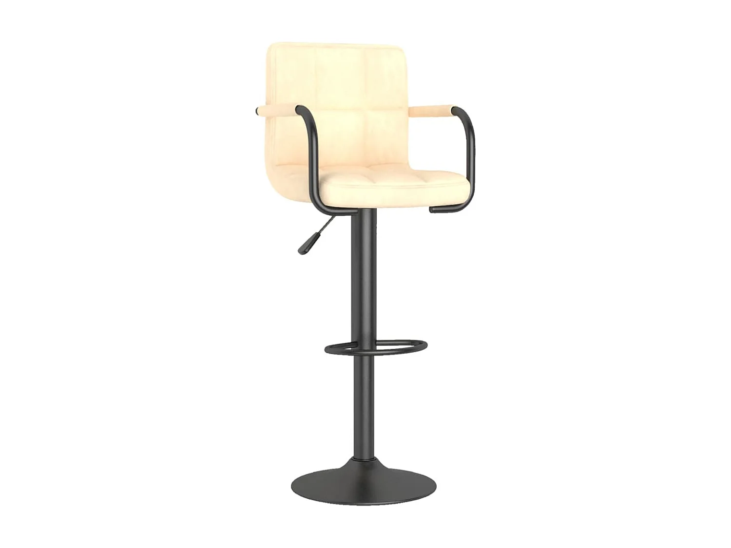 Tabourets de bar design avec accoudoir velours crème Konfa - Lot de 2