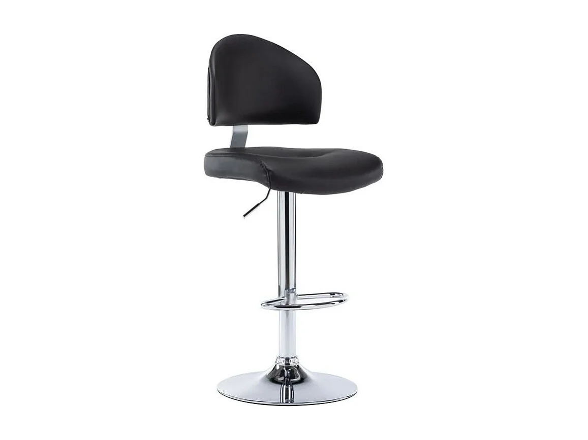Tabouret de bar réglable simili cuir noir et métal chromé Axim