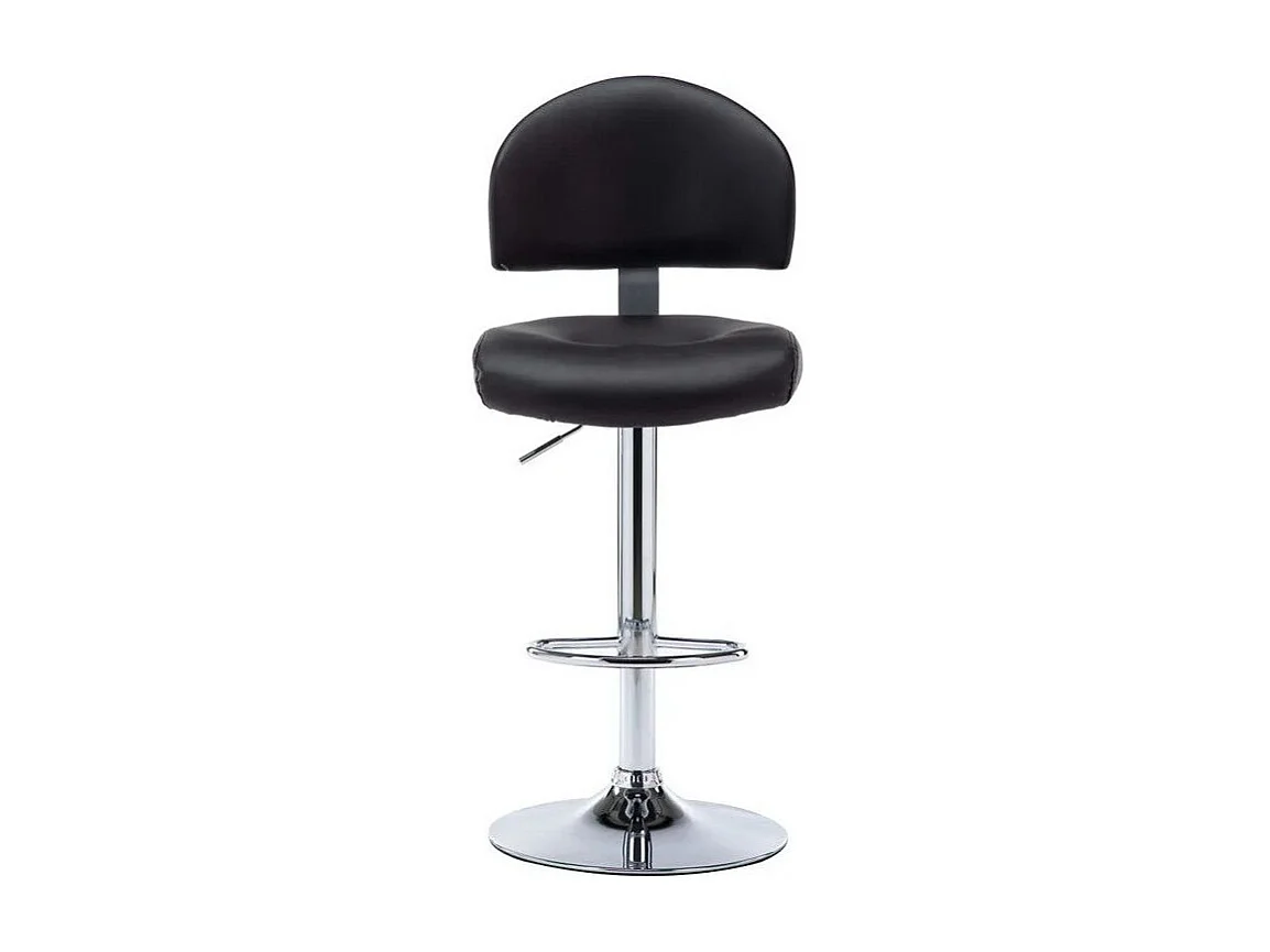 Tabouret de bar réglable simili cuir noir et métal chromé Axim