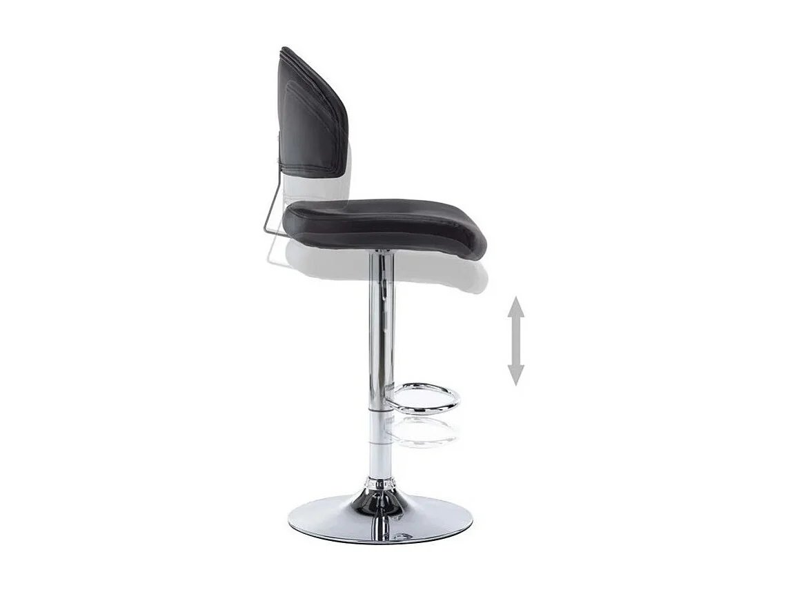 Tabouret de bar réglable simili cuir noir et métal chromé Axim