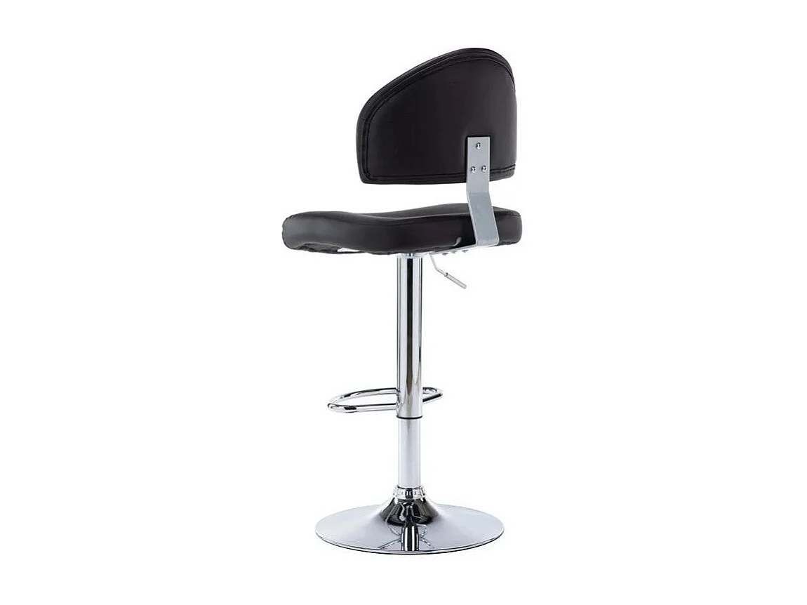 Tabouret de bar réglable simili cuir noir et métal chromé Axim