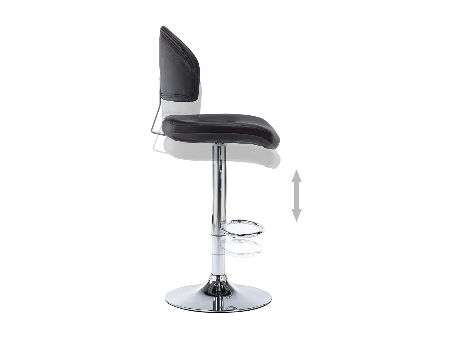 Tabourets de bar 2 pcs Noir Similicuir Sokal