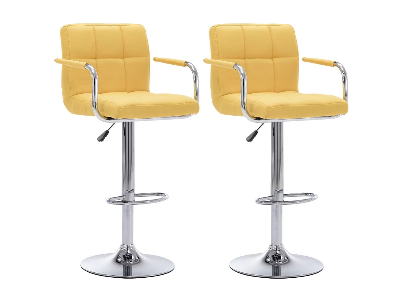 Chaises de bar 2 pcs Jaune Tissu