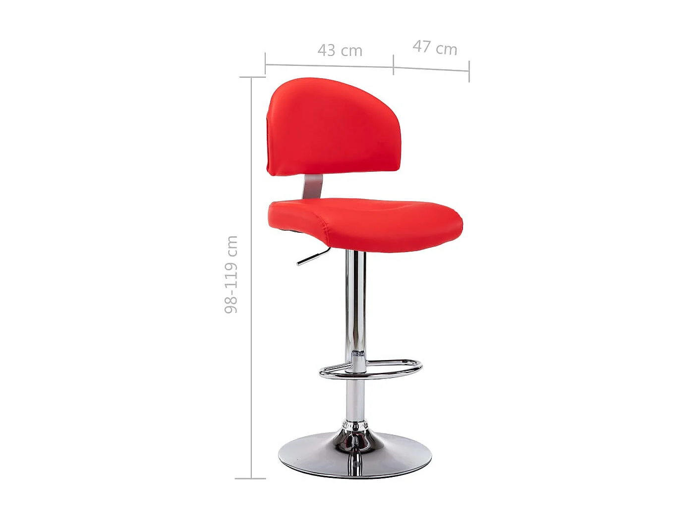 Tabourets de bar 2 pcs Rouge Similicuir Sokal