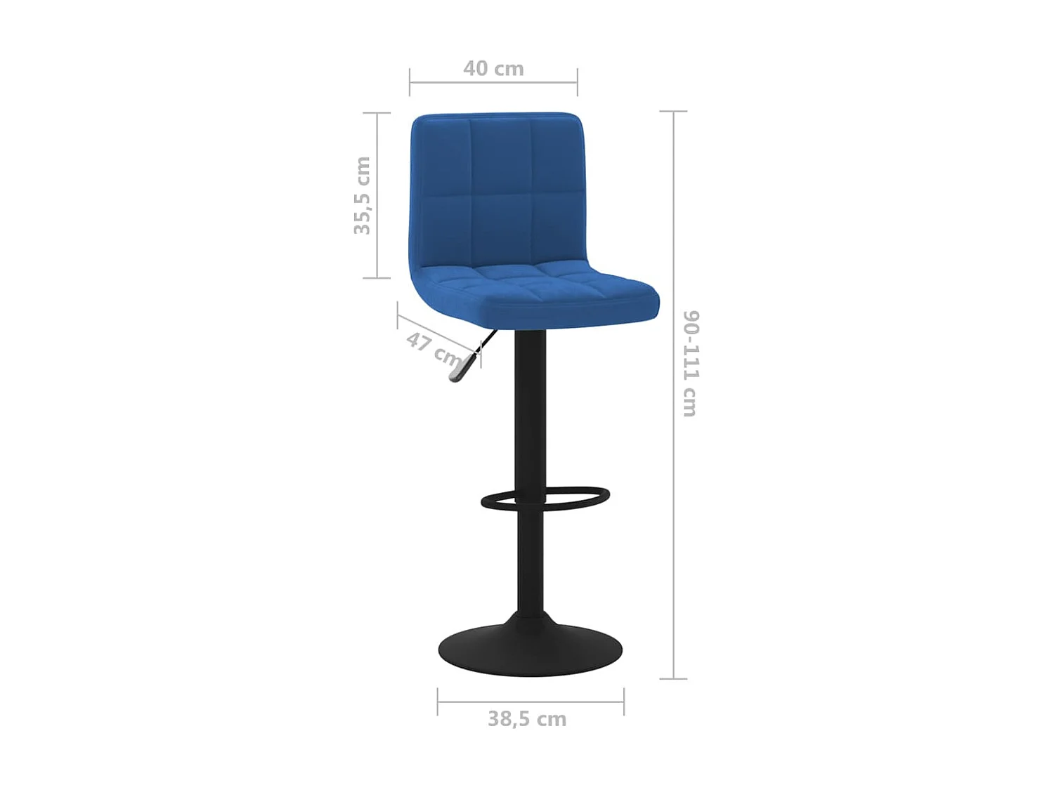 Tabourets de bar 2 pcs Bleu Velours