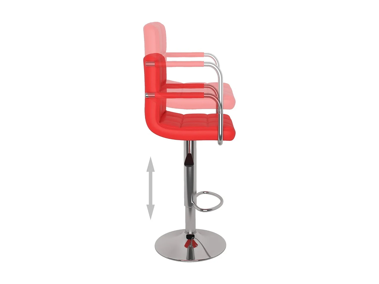 Tabourets de bar 2 pcs Rouge Similicuir 18