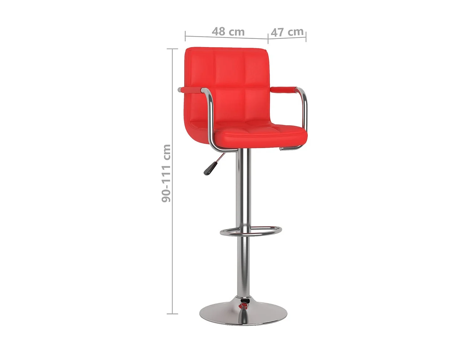 Tabourets de bar 2 pcs Rouge Similicuir 18