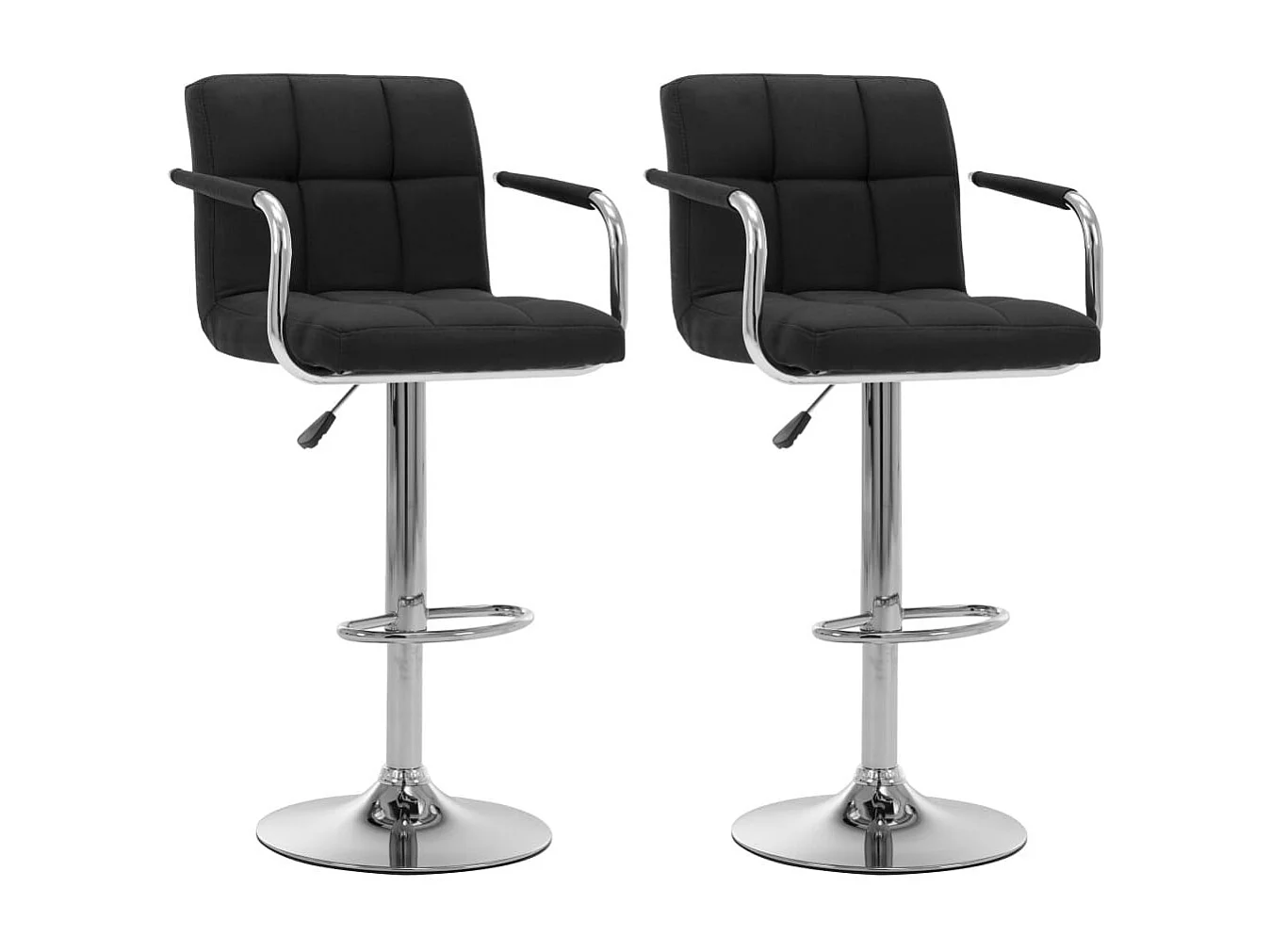 Chaises de bar 2 pcs Noir Tissu
